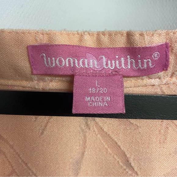 Women within peach shirt/blouse size 18/20 (large) tunic high low - Picture 6 of 6
